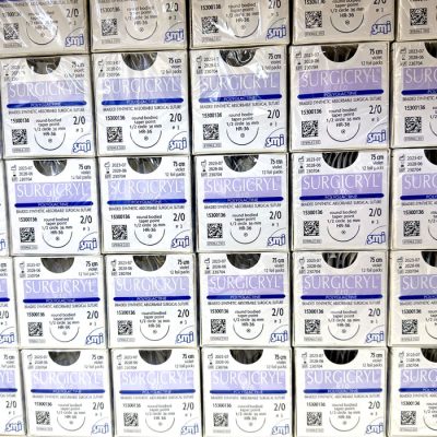 نخ بخیه جذبی ویکریل SMI (SMI VICRYL) سایز 2/0، سوزن راند 36 میلی‌متر، رنگ بنفش، 12 عددی