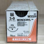 نخ بخیه مونوکریل 3/0 کات سوزن (26mm) Ethicon اتیکون کد W3326