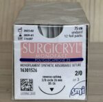 نخ بخیه مونوکریل SMI اس ام ای 2/0 کات سوزن 26mm
